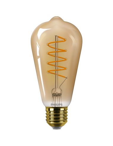 Lâmpada LED ST64 Regulável Edison Gold 4W - 25W Chama Vintage 1800K 8719514315457 | leonleds