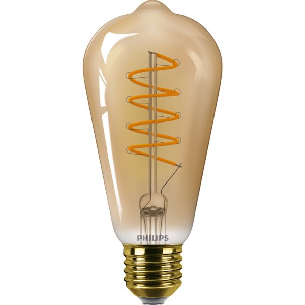 Lâmpada LED ST64 Regulável Edison Gold 4W - 25W Chama Vintage 1800K 8719514315457 | leonleds