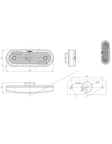 Was LED Side Light para plataformas de caminhões de reboques Âmbar Branco e Vermelho Led e luz reflexiva | leonleds
