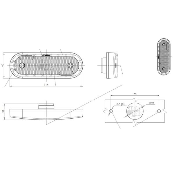 Piloto Lateral LED Was para remolques plataformas camiones Ambar Blanco y Rojo Luz Led y reflectante| LeonLeds