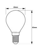 Medidas Bombilla E14 LED 4.3W P45 Filamento 2700K Philips 8718699763152 |LeonLeds.com