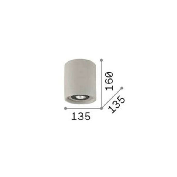 Plafón de techo Oak PL1 Redondo Cemento Ideal Lux Dimensiones | LeonLeds