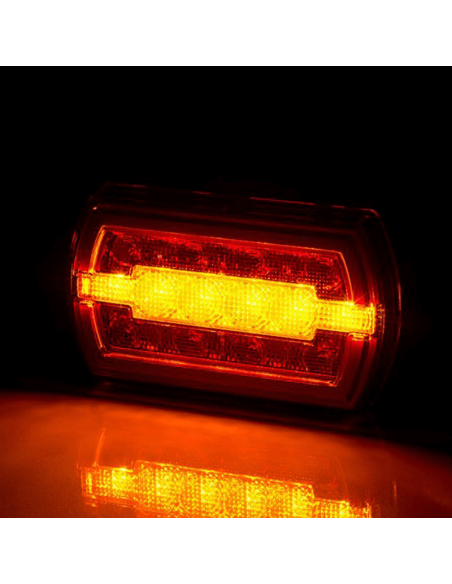 Lanterna traseira de LED neon retangular com cabo 3 funções R1 S1 2A LZD2790 | leonleds