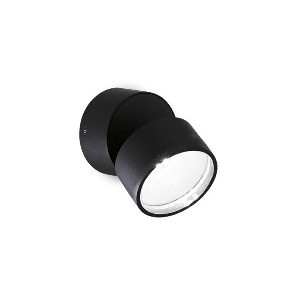 Aplique de exterior orientable Omega round negro