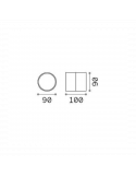 Aplique de exterior orientable Omega round dimensiones