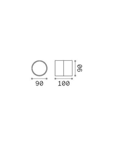 Aplique de exterior orientable Omega round dimensiones
