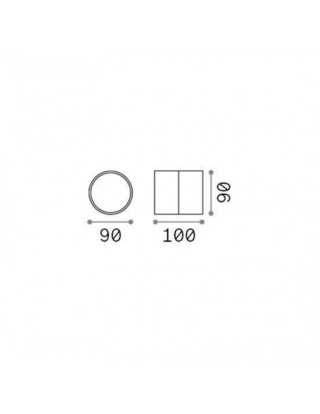 Aplique de exterior orientable Omega round dimensiones