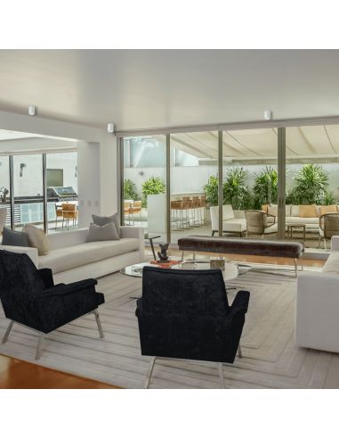 Candeeiro de tecto redondo branco PL1 Carvalho Ideal Lux Ambiente| leonleds