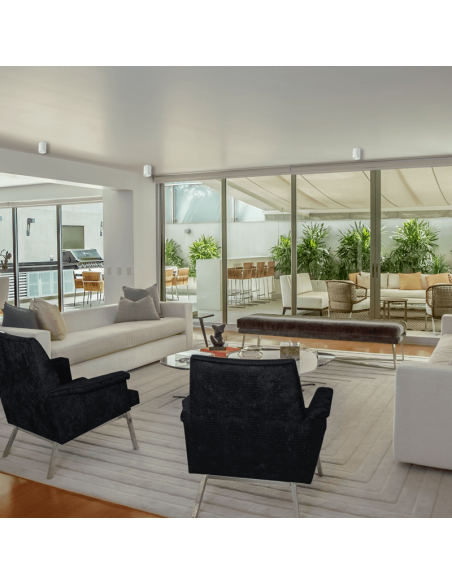 Plafonnier en chêne PL1 Round White Ideal Lux Ambiente| leonleds