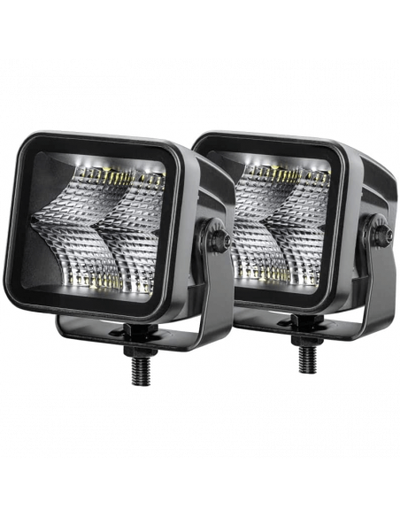 Farol LED Quadrado Kit Cubo Mágico Preto 3.2" 12V/24V 3000Lm 2 Unidades Deutsch Hella 1FA 358 176-811 Hella