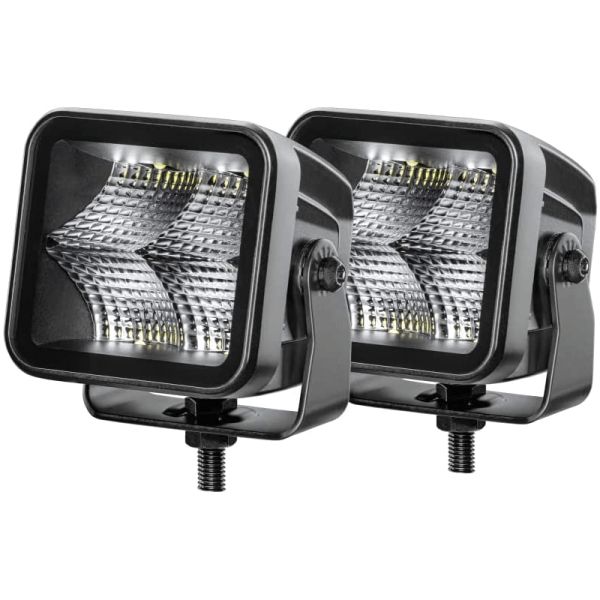 Phare LED Carré Noir Magic Cube Kit 3.2" 12V/24V 3000Lm 2 Unités Deutsch Hella 1FA 358 176-811 Hella | LeonLeds