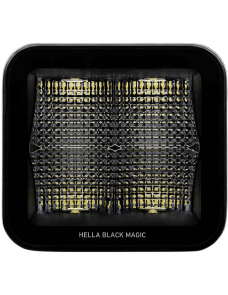 Faro LED cuadrado Black Magic Cube Kit 3,2" 12V/24V 3000Lm 2 Unds. Deutsch Hella 1FA 358 176-811 Hella | LeonLeds