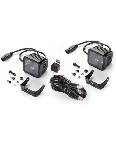 Phare LED Carré Noir Magic Cube Kit 3.2" 12V/24V 3000Lm 2 Unités Deutsch Hella 1FA 358 176-811 Hella | LeonLeds