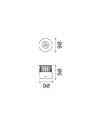 Foco empotrable LED fijo de exterior Floor D9 dimensiones