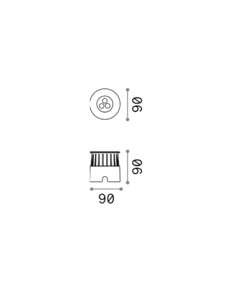 Foco empotrable LED fijo de exterior Floor D9 dimensiones