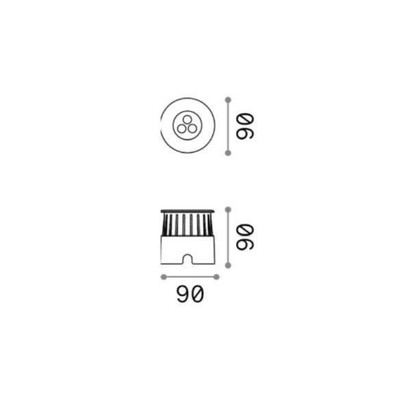 Foco empotrable LED fijo de exterior Floor D9 dimensiones