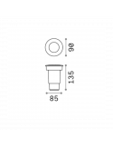 Foco empotrado de resina exterior Ceci round small