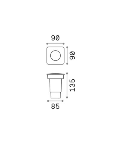 Foco empotrable exterior cuadrado Ceci square pequeño medidas