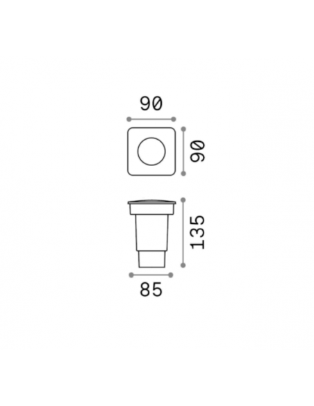 Encastré extérieur carré Ceci carré petites mesures