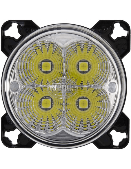 Faro LED redondo de trabajo empotrable 42w de largo alcance Hella 1G0 996 263-511 con conector Deutsch Modul 90I | LeonLeds