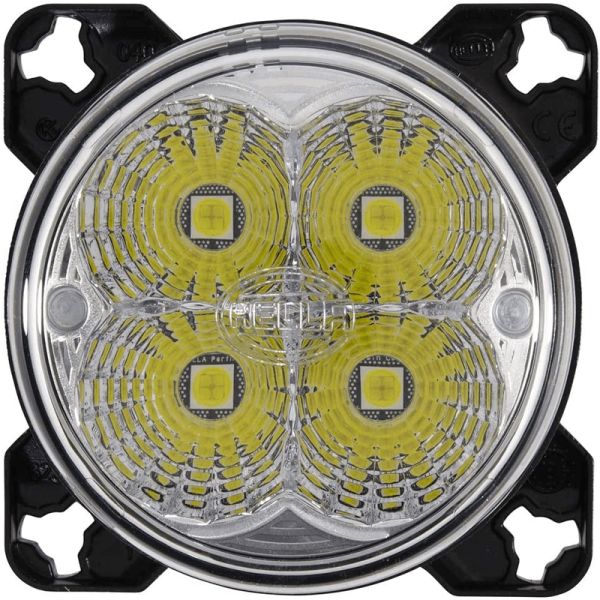 Faro LED redondo de trabajo empotrable 42w de largo alcance Hella 1G0 996 263-511 con conector Deutsch Modul 90I | LeonLeds