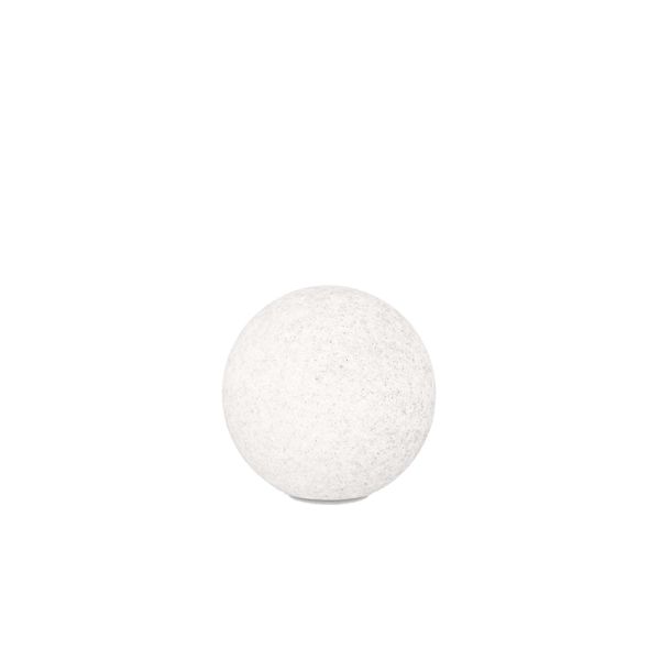 Lámpara de pie exterior Doris blanca con forma de bola pequeña