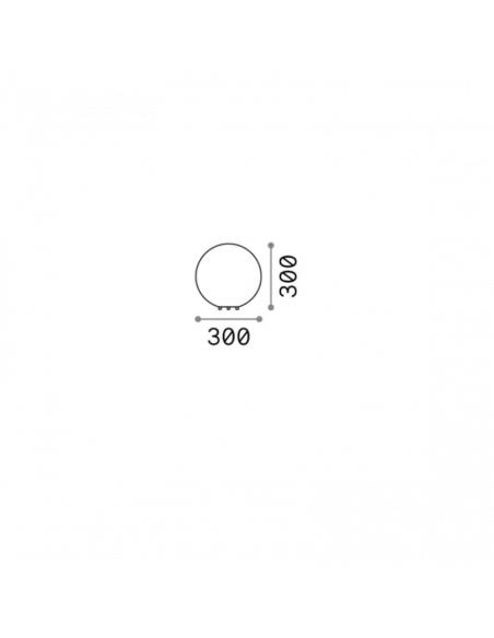 Lámpara de pie exterior Doris blanca con forma de bola pequeña medidas