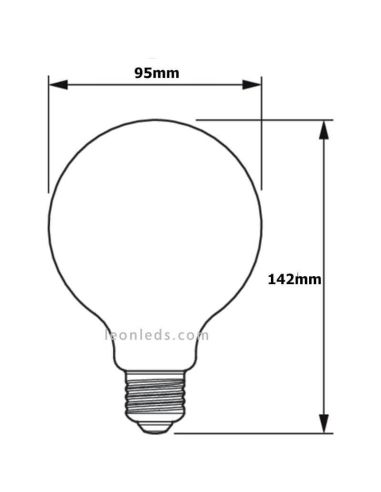 Ampoule à filament LED Globe G93 7W - 60W 806Lm Lumière chaude 2 700K 8718699770501 | LeonLeds.com