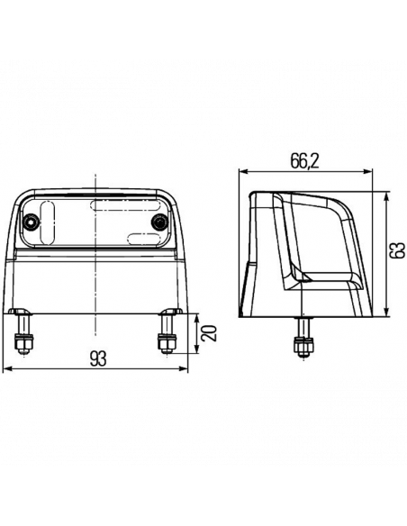 Dimensões Luz de matrícula LED Branco Hella 12V/24V ADR/GGCS 2KA 012 271-271 Hella | leonleds