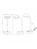 Flexo de mesa LED flexible Kiko titán medidas