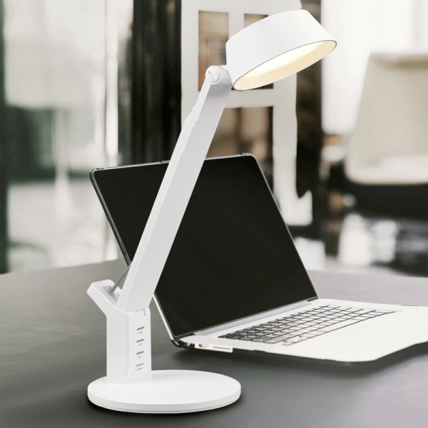 Flexo de mesa LED Ava blanco con USB de carga ambiente