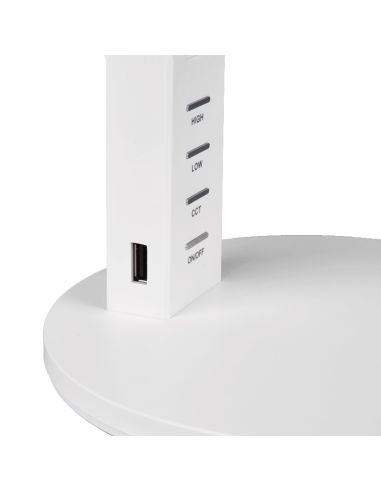 Flexo de mesa LED Ava blanco con USB de carga clavija