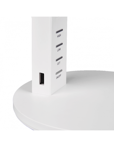 Flexo de mesa LED Ava blanco con USB de carga clavija