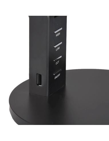 Flexo de mesa LED AVA negro regulable con sensor con USB
