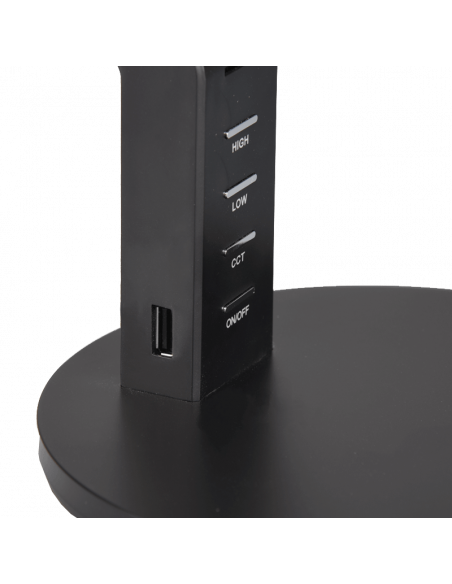 Flexo de mesa LED AVA negro regulable con sensor con USB