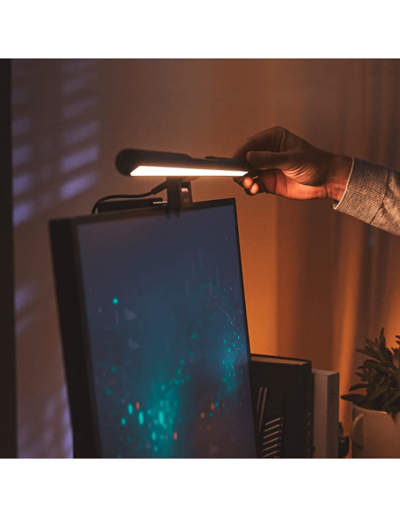 Gooseneck LED para monitor Edison ajustável preto