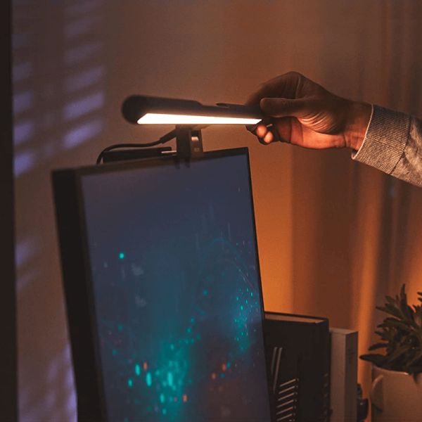 Flexo LED para monitor Edison negro regulable