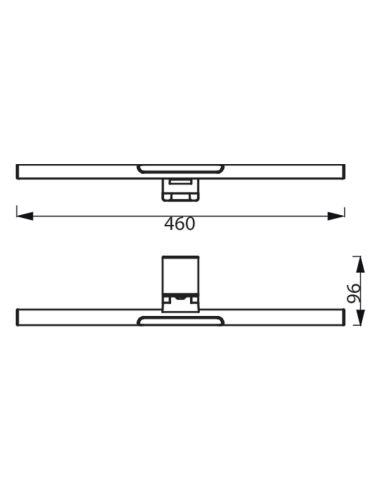 Gooseneck LED para monitor Edison preto dimensões
