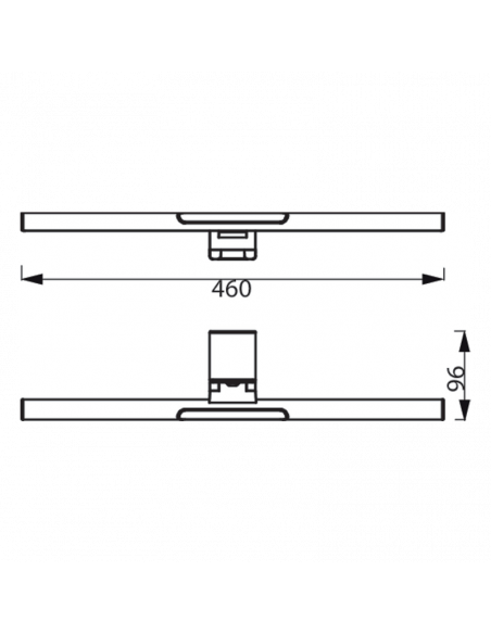 Gooseneck LED para monitor Edison preto dimensões
