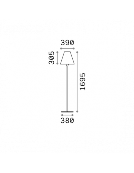 Dimensions du lampadaire extérieur Itaca blanc 1xE27