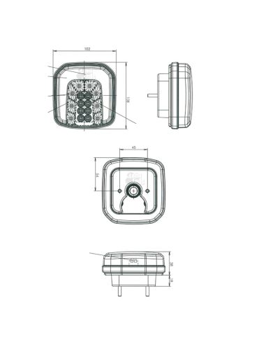 LED-Winker-Set Quadrat