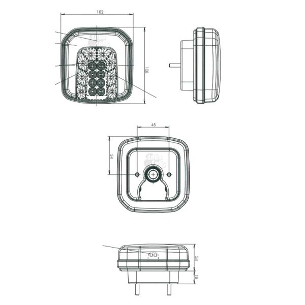 LED-Winker-Set Quadrat
