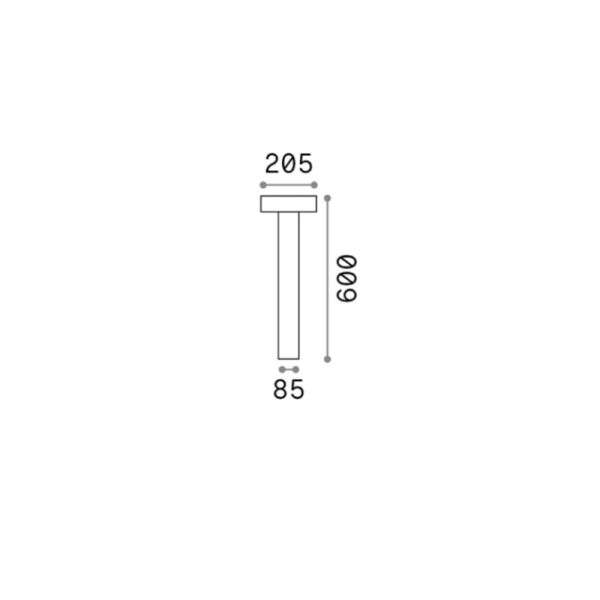 Balise à pied extérieure Tesla small G9 mesures