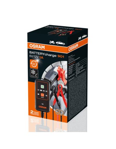 Cargador & Mantenedor inteligente de baterías de 6V y 12V de 1A BATTERYcharge 901 4062172248563 Osram | LeonLeds