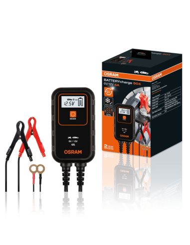 Carregador e Mantenedor de Bateria Inteligente 6V e 12V 4A BATTERYcharge 904 4052899620520 | leonleds