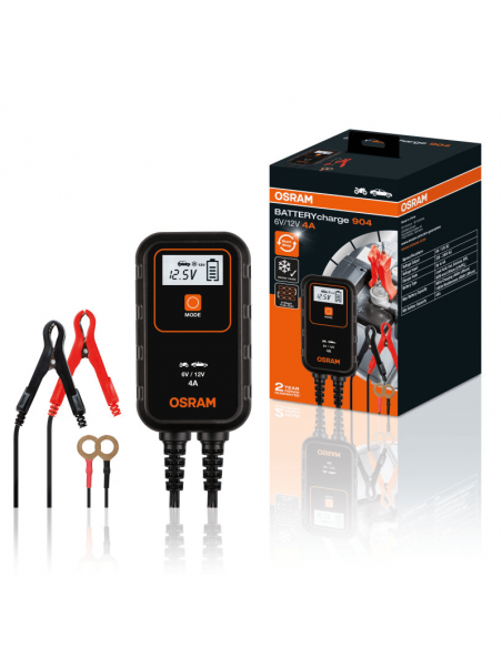 Chargeur et mainteneur de batterie intelligent 6V et 12V 4A BATTERYcharge 904 4052899620520 | leonleds