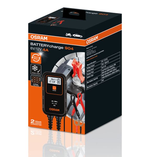 Caja Cargador y Mantenedor inteligente de baterías de 6V y 12V de 4A BATTERYcharge 904 4052899620520 | LeonLeds