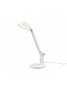 Candeeiro de mesa LED branco Ava com carregamento USB