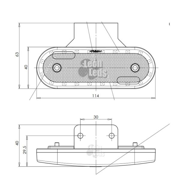 Piloto Lateral LED con LED ambar de posición y intermintente alrededor y reflectante por el centro 12v 24v Was Con Soporte | Leo