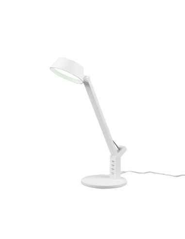 Lampe de table Ava LED blanche avec voyant de charge USB éteint